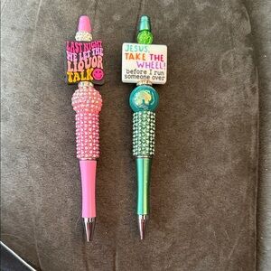 Pink and Green Decorative Pens